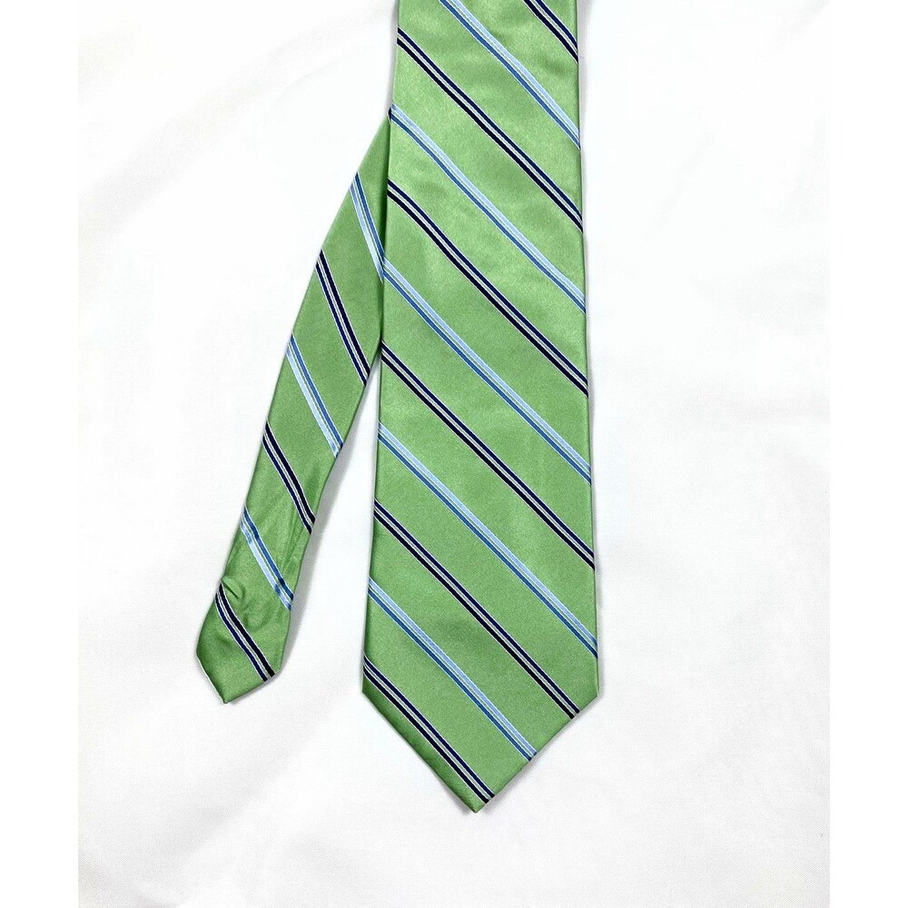 Merona Men's Green/Blue Striped Neck Tie Excellent Used Condition